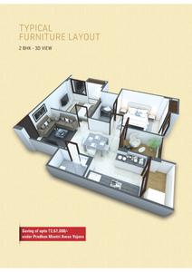 Image of 950 Sq.ft 2 BHK Apartment / Flat for sale in GK Aanandam, Nipania, Indore for Rs. 5800000