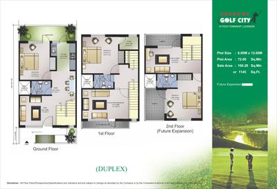 Image of 1500 Sq.ft 1 BHK Apartment / Flat for sale in Ansal Sushant Golf City Oakwood Duplex, Sultanpur Road, Lucknow for Rs. 9990000