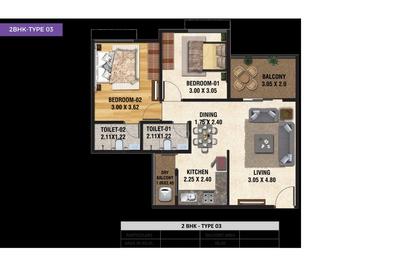 Image of 750 Sq.ft 2 BHK Apartment / Flat for sale in Nirvana Lifecity, Lohegaon, Pune for Rs. 5300000