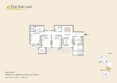 Image of 1920 Sq.ft 3 BHK Apartment / Flat for sale in Emaar The Enclave, Sector 66, Gurgaon for Rs. 28700000