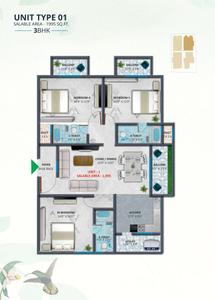Image of 1400 Sq.ft 3 BHK Apartment / Flat for sale in YGR Grandeur, RR Nagar, Bengaluru for Rs. 26500000