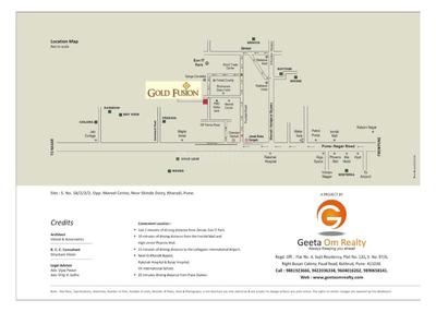 Image of 1120 Sq.ft 2 BHK Apartment / Flat for sale in Geeta Gold Fusion, Kharadi, Pune for Rs. 12700000