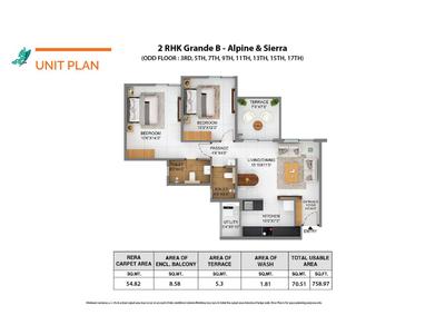 Image of 815 Sq.ft 2 BHK Apartment / Flat for sale in Shapoorji Pallonji Joyville Phase 2, Bhoirwadi, Pune for Rs. 6500000