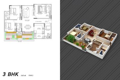 Image of 2485 Sq.ft 3 BHK Apartment / Flat for sale in Vaishnavi Terraces, JP Nagar, Bengaluru for Rs. 52000000