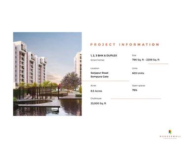 Image of 1210 Sq.ft 2 BHK Apartment / Flat for sale in Bricks and Milestones Wonderwall Phase III, Sompura, Bengaluru for Rs. 14900000