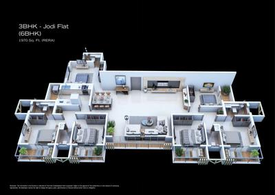 Image of 1150 Sq.ft 3 BHK Apartment / Flat for sale in Om Shanti Dharti Heights, Parel, Mumbai for Rs. 41000000