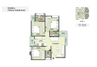 Image of 900 Sq.ft 3 BHK Apartment / Flat for sale in Ekdant Skyline, Waghodia Road, Vadodara for Rs. 4451000