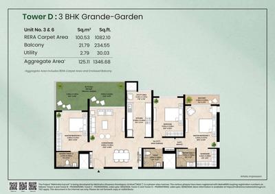 Image of 2080 Sq.ft 4 BHK Apartment / Flat for sale in Mahindra IvyLush, Wagholi, Pune for Rs. 23600000