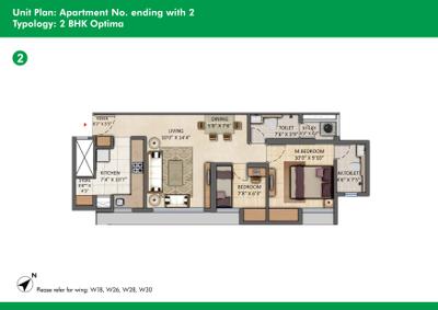 Image of 1100 Sq.ft 2 BHK Apartment / Flat for sale in Lodha Amara Tower 6, Thane West, Thane for Rs. 12800000