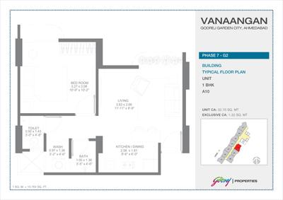 Image of 450 Sq.ft 1 RK Apartment / Flat for sale in Godrej Vanaangan, Jagatpur, Ahmedabad for Rs. 2850000