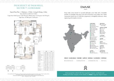 Image of 1649 Sq.ft 3 BHK Apartment / Flat for sale in Emaar Palm Select, Sector 77, Gurgaon for Rs. 20500000