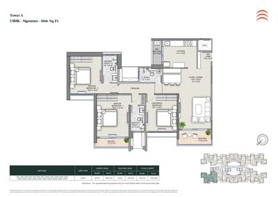 Image of 1570 Sq.ft 3 BHK Apartment / Flat for sale in Supreme Rivana Ph I, Punawale, Pune for Rs. 14900000