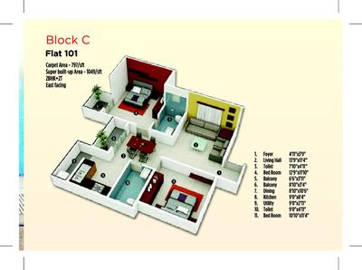 Image of 1250 Sq.ft 3 BHK Apartment / Flat for sale in MJ Lifestyle Astro by MJ Infrastructure, Chikkanagamangala, Bengaluru for Rs. 9500000