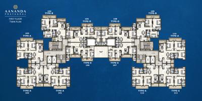 Image of 1590 Sq.ft 3 BHK Apartment / Flat for sale in Omaxe Aananda New Tower, Naini, Allahabad for Rs. 8586000