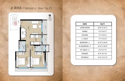 Image of 500 Sq.ft 1 BHK Apartment / Flat for sale in Alliance Abhimanyu, Malad West, Mumbai for Rs. 9900000