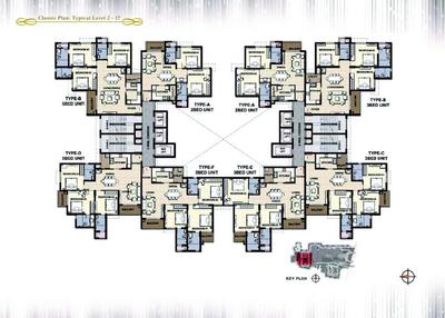 Image of 1740 Sq.ft 3 BHK Apartment / Flat for sale in Prestige Panorama, Maradu, Kochi for Rs. 18500000