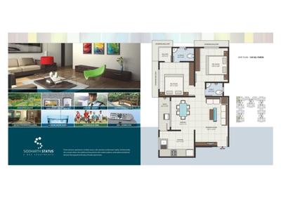 Image of 1089 Sq.ft 2 BHK Apartment / Flat for sale in Siddharth Status, Vavol, Gandhinagar for Rs. 4500000