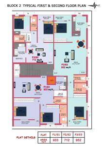 Image of 933 Sq.ft 2 BHK Apartment / Flat for sale in EGB Swaroopam, Thoraipakkam, Chennai for Rs. 7200000