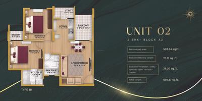 Image of 1380 Sq.ft 3 BHK Apartment / Flat for sale in Pacifica Bliss Towers, Padur, Chennai for Rs. 9982000