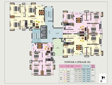 Image of 926 Sq.ft 3 BHK Apartment / Flat for sale in Gurukul Heights Phase 1, New Town, Kolkata for Rs. 11000000