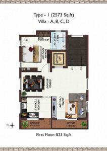 Image of 2571 Sq.ft 3 BHK Villa for sale in Vijay Raja Navarathna, Neelankarai, Chennai for Rs. 36500000