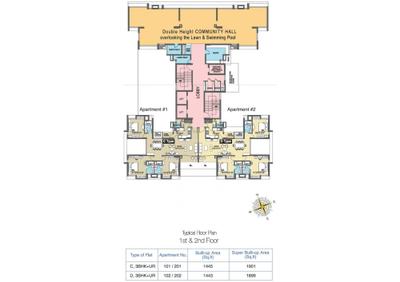Image of 1951 Sq.ft 3 BHK Apartment / Flat for sale in Sureka Sunrise Heights, Tangra, Kolkata for Rs. 21100000