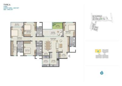 Image of 1915 Sq.ft 3 BHK Apartment / Flat for sale in Sobha Neopolis Phase 5 W 5 6 And 7, Balagere, Bengaluru for Rs. 27400000