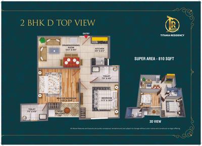 Image of 650 Sq.ft 1 RK Apartment / Flat for sale in Titania Residency, Phi IV, Greater Noida for Rs. 4200100