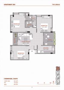 Image of 1121 Sq.ft 3 BHK Apartment / Flat for sale in The Urban, Madhyamgram, Kolkata for Rs. 7100000