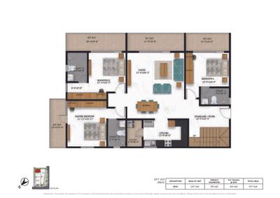 Image of 1900 Sq.ft 3 BHK Apartment / Flat for sale in Lewis El Roi, Cooke Town, Bengaluru for Rs. 28800000