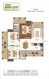 Image of 1050 Sq.ft 2 BHK Apartment / Flat for sale in The Antriksh Golf City, Sector 150, Noida for Rs. 11000000