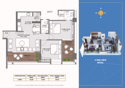 Image of 1635 Sq.ft 3 BHK Apartment / Flat for sale in Aaiji Vivanta, Balewadi, Pune for Rs. 16200000