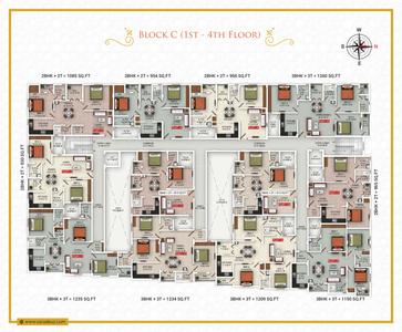 Image of 1216 Sq.ft 2 BHK Apartment / Flat for sale in Saradeuz Olympus The Royal Castle, Thirumudivakkam, Chennai for Rs. 6000000