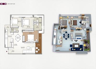 Image of 1455 Sq.ft 3 BHK Apartment / Flat for sale in Aristo Crest, Gota, Ahmedabad for Rs. 7500000