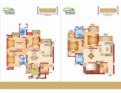 Image of 1550 Sq.ft 3.5 BHK Apartment / Flat for sale in Avalon Gardens, Milakpur Goojar, Bhiwadi for Rs. 5000000