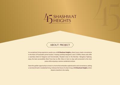 Image of 1350 Sq.ft 2.5 BHK Apartment / Flat for sale in 45 Shashwat Heights, Punawale, Pune for Rs. 9000000