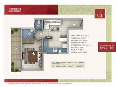 Image of 500 Sq.ft 1 BHK Apartment / Flat for sale in Pivotal Riddhi Siddhi, Sector 99, Gurgaon for Rs. 4500000