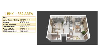 Image of 382 Sq.ft 1 BHK Apartment / Flat for sale in Kripa Elysium, Chembur, Mumbai for Rs. 9800000