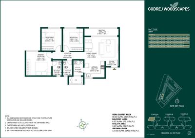 Image of 800 Sq.ft 2 BHK Apartment / Flat for sale in Godrej Woodscapes, Budigere Cross, Bengaluru for Rs. 14600000