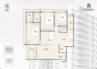Image of 2358 Sq.ft 3 BHK Apartment / Flat for sale in Ameen Kazmain 14, Juhapura, Ahmedabad for Rs. 18500000