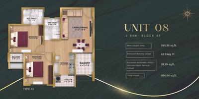 Image of 1380 Sq.ft 3 BHK Apartment / Flat for sale in Pacifica Bliss Towers, Padur, Chennai for Rs. 9982000