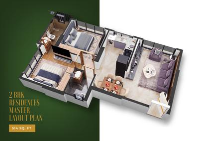 Image of 482 Sq.ft 1 BHK Apartment / Flat for sale in Bhakti Pride, Chembur, Mumbai for Rs. 8500000