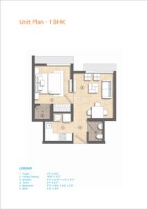 Image of 350 Sq.ft 1 BHK Apartment / Flat for sale in Lodha Crown Kolshet, Kolshet, Thane for Rs. 7000000