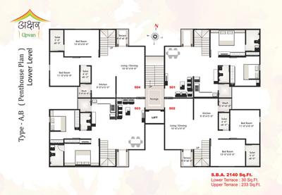 Image of 1550 Sq.ft 3 BHK Apartment / Flat for sale in Akshar Upvan, Bhayli, Vadodara for Rs. 3690000