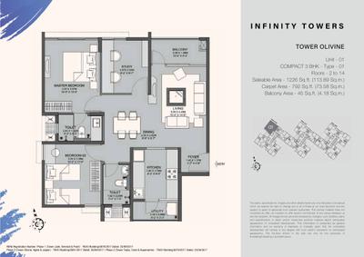 Image of 2720 Sq.ft 4 BHK Duplex for sale in Godrej Azure, Padur, Chennai for Rs. 22300000