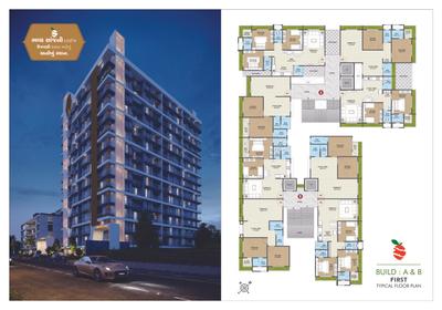 Image of 1855 Sq.ft 3 BHK Apartment / Flat for sale in Orenge Residency, Jahangir Pura, Surat for Rs. 7200000