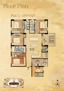 Image of 1530 Sq.ft 3 BHK Apartment / Flat for sale in Keventer The North, Kashipur, Kolkata for Rs. 13500000