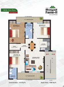 Image of 820 Sq.ft 2 BHK Builder Floor for sale in Motia Royal Fame II, Sector 117, Mohali for Rs. 4690000