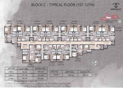 Image of 1140 Sq.ft 3 BHK Apartment / Flat for sale in Diamond City , Phulnakhara, Cuttack for Rs. 12700000