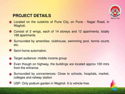 Image of 500 Sq.ft 1 BHK Apartment / Flat for sale in Ajmera Exotica Phase II, Wagholi, Pune for Rs. 5100000